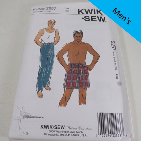 Kwik Sew 2257 Clothing Pattern  Men's Sweats, Shorts, Sleep pants  UNCUT S-XXL - Picture 1 of 7